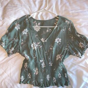 Floral Green Women's Top